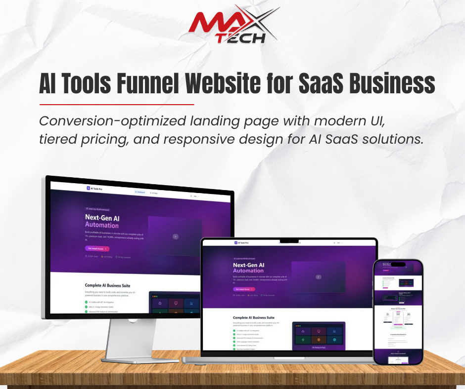 AI Tools Funnel Website for SaaS Business